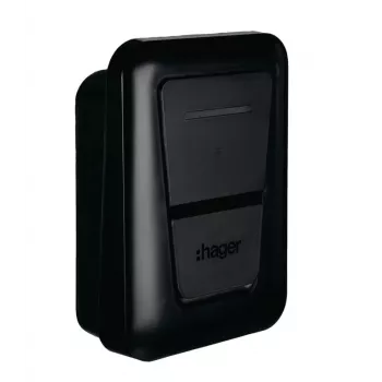 Wall‑mount EV charging station Hager witty one 11 kW 3‑phase with Type 2 socket, RFID, Bluetooth, 4.5 m cable, IP55, IK10