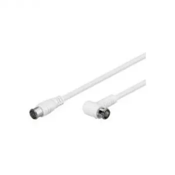 Wentronic Goobay SAT Angled Connection Cable, F-Quick, 100% Shielded, White, 3.5 m - F-Plug (Quick) F-Plug (Quick) 90° (67349)