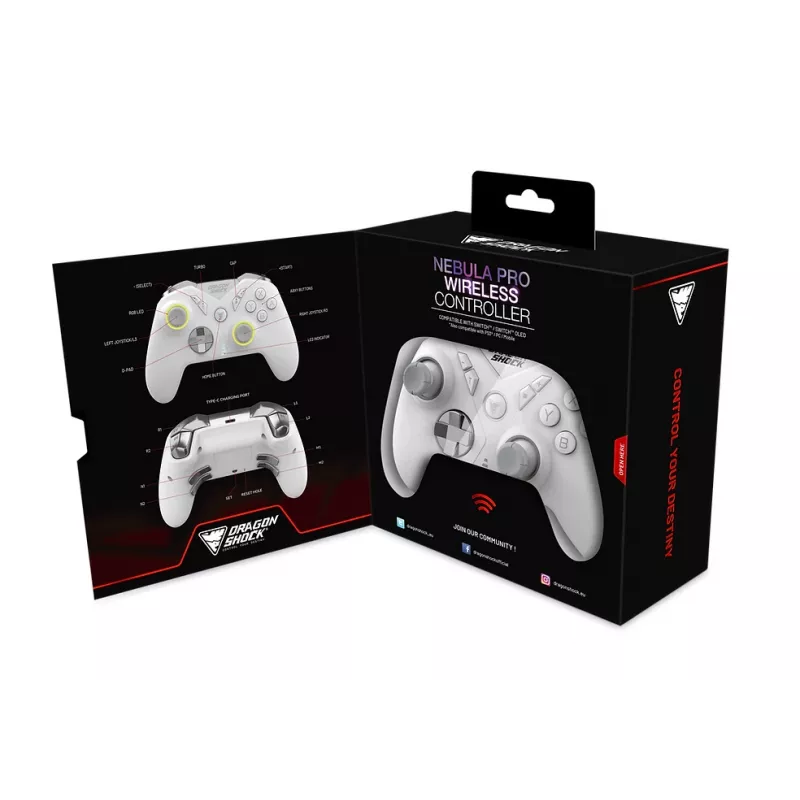DragonShock Nebula Pro, Gamepad, Nintendo Switch, D-Pad, Home button, Start Button, Turbo-Taste, Multi, Wireless, Bluetooth