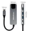 USB-C Hub QOLTEC 53795 5‑in‑1 with 100W PD, 2×USB-A, HDMI 4K, RJ45