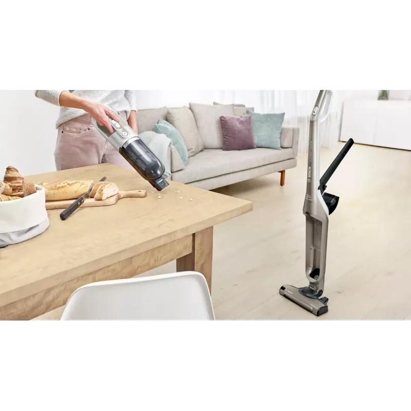Bosch BBH3ALL23 stick vacuum/electric broom 2-in-1 stick vacuum Battery Dry Bagless 0.4 L Champagne, Metallic