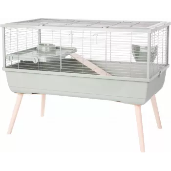 Cage ZOLUX Neolife 100 green — wooden small pet cage 990×760×540 mm, 15 mm bar spacing