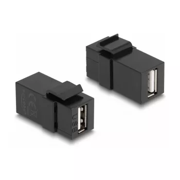 DeLOCK Keystone Module USB 2.0 A female to USB 2.0 A female black