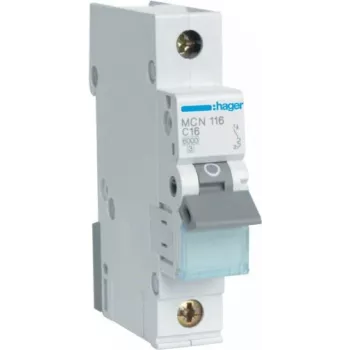 Hager MCN116 - 16 A - C-Type - 1 Module(e) - -25 - 60 °C - -25 - 80 °C - 17,5 mm