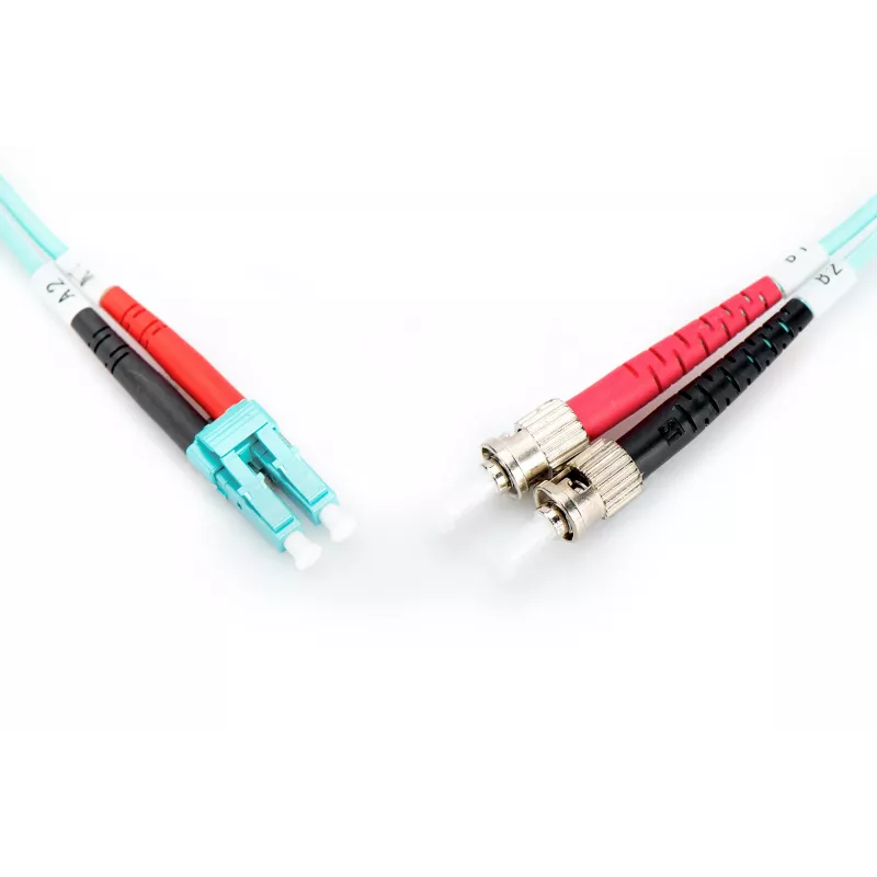 DIGITUS Professional - Patch-Kabel - LC Multi-Mode (M) - ST multi-mode (M) - 1,0m - Glasfaser - 50/125 Mikrometer - OM3 - halogenfrei, mit Knickschutz