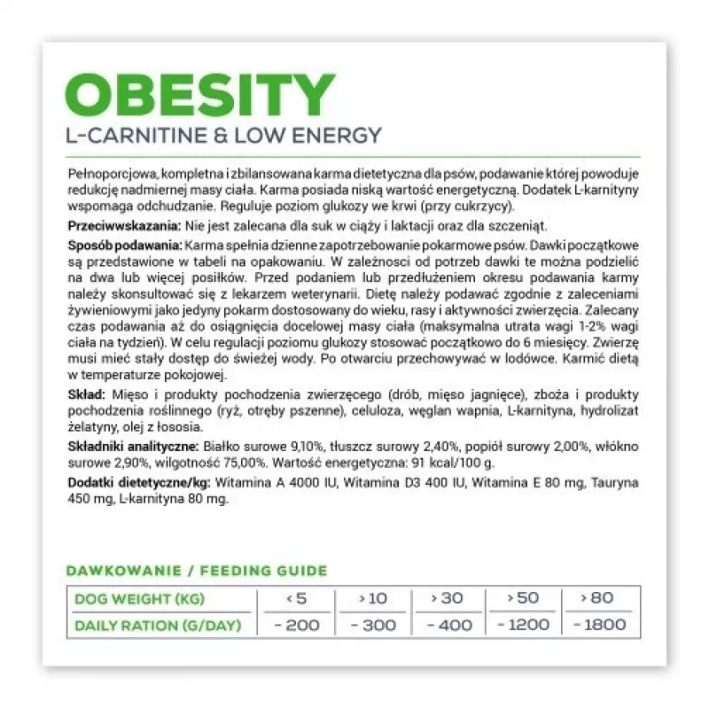 Wet dog food VETEXPERT Veterinary Diet Obesity for dogs 400 g can — poultry, adult, low fat, high moisture