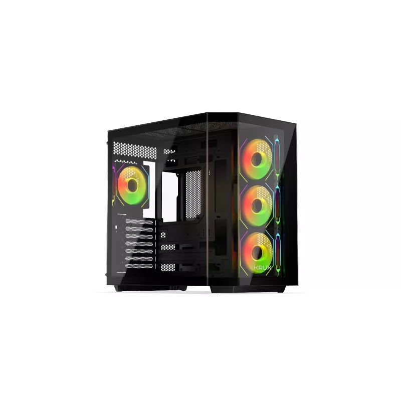 PC tower case KRUX Empero KRXD010, ATX, black — supports GPUs up to 420 mm, CPU coolers up to 155 mm, 2x 3.5 inch + 3x 2.5 inch bays