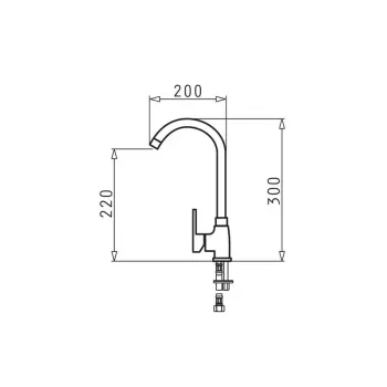 Kitchen mixer PYRAMIS Bello 090935601 Granite Volcano Black, deck-mounted, single-lever, 300 mm height, 200 mm depth