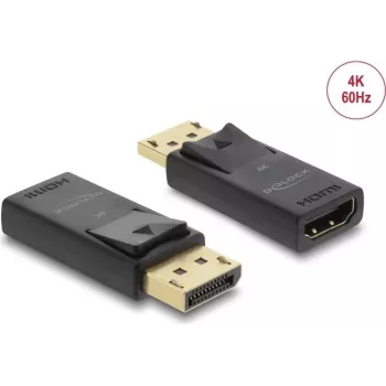 DELOCK Active DisplayPort 1.2 to HDMI Adapter 4K HDR, single-piece USB-powered cable