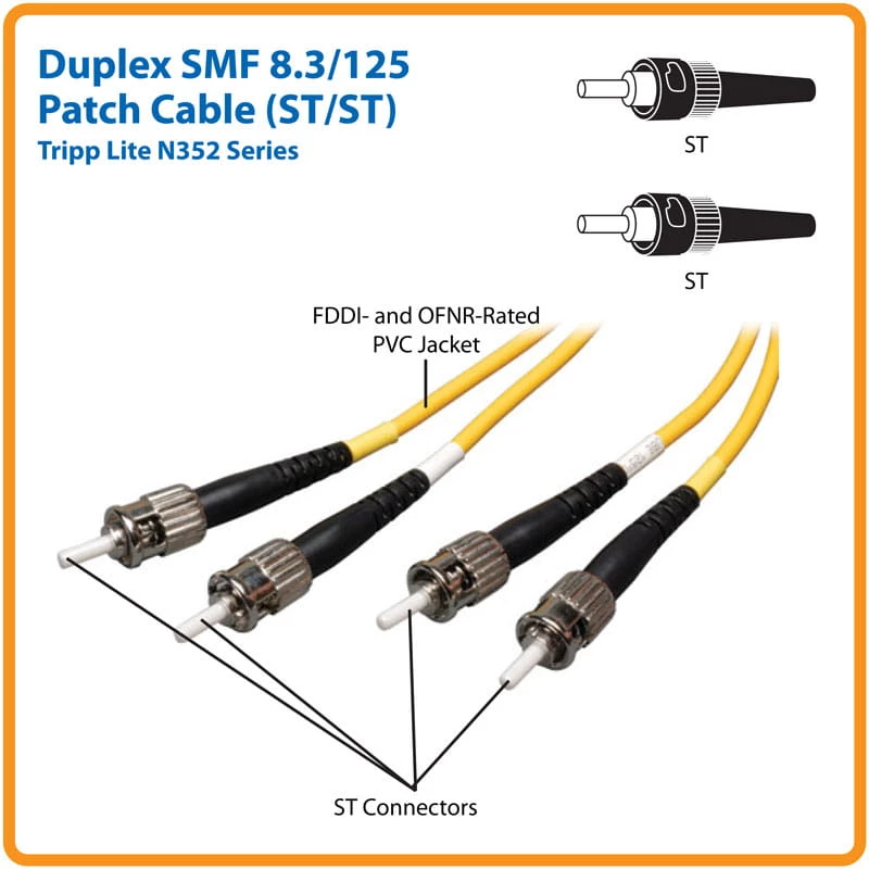 Tripp Eaton Tripp Lite Series Duplex Singlemode 9/125 Fiber Patch Cable (ST/ST)