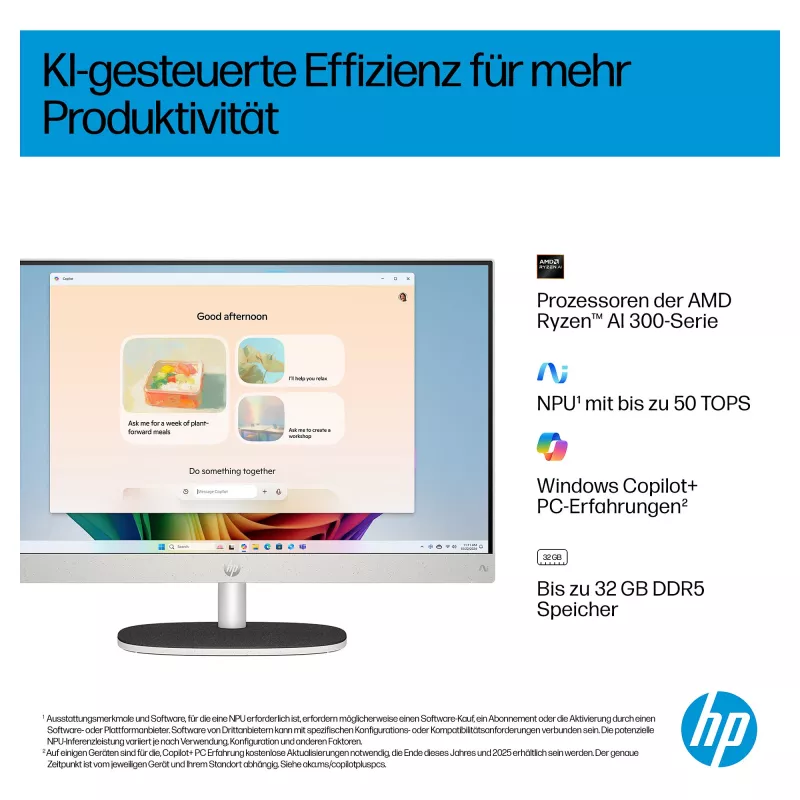 HP All-in-One PC (Complete Solution) 27-ct2073ng AMD Ryzen AI 7-350 512GBSSD 16GB White (27-ct2073ng)