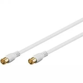 Wentronic Goobay SAT Connection Cable, F-Quick, 100% Shielded, Gold-Plated, White, 2.5 m - F-Plug (Quick) F-Plug (Quick) (62744)