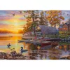 1000-piece jigsaw puzzle schmidt spiele Darrell Bush Boathouse with Canoes, 1000 pieces