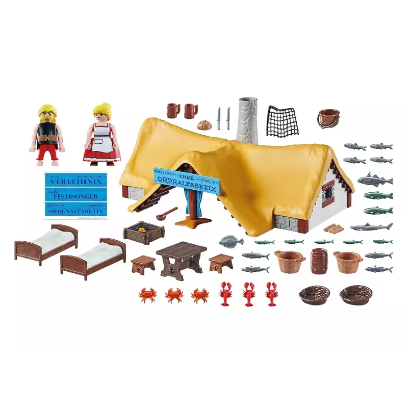Playmobil 71266 Asterix: Hut of Unhygienix Unhygienix and His Wife Bacteria Collection Play Figures Asterix Collectors and Fans Fun Imaginative Ro