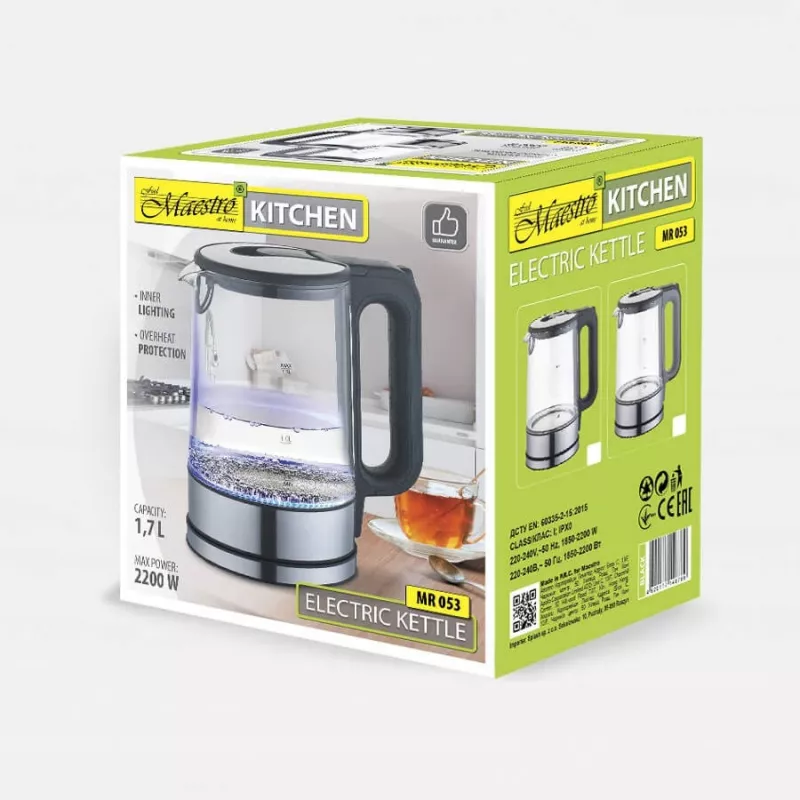 MAESTRO MR-053 electric kettle 1.7 L 2200 W (MR-053-GREY) Grey