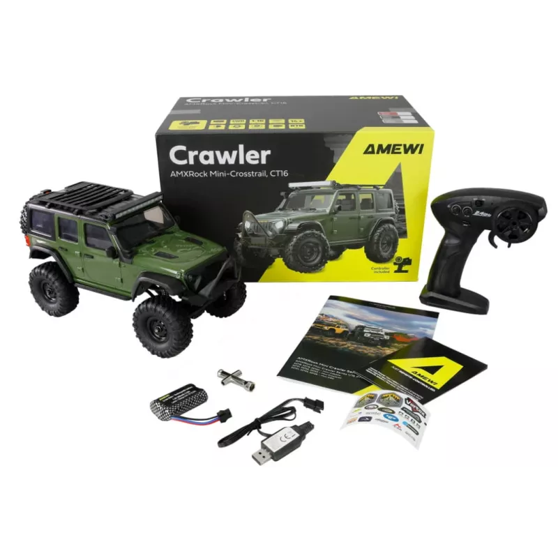 RC crawler Amewi AMXRock 4WD 1:16 RTR, green