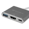SilverStone SST-EP08C - USB 3.1 Type-C Adapter to HDMI/USB Type C/USB Type A - Silver