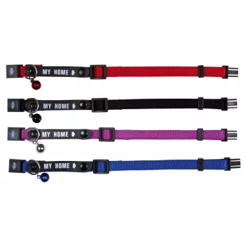 Cat bark collar Trixie 4180 Black Red Nylon, adjustable 8 mm width, for senior cats