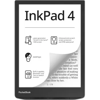 E-book reader PocketBook InkPad 4 7.8 inch E Ink Carta, 32 GB, Wi‑Fi, Black/Silver