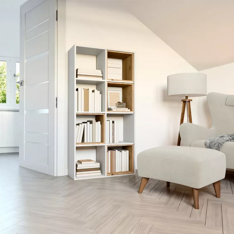 Topeshop MALAX 2X4 BIEL living room bookcase