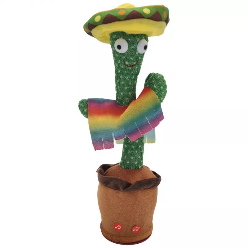 Dancing Cactus Toy with Sombrero Extralink Toys, Singing for Kids LED USB