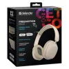 Wireless over-ear headphones DEFENDER EEMOTION B640 BEIGE — binaural, closed acoustic, USB-C, AUX, 20–20000 Hz, 105 dB