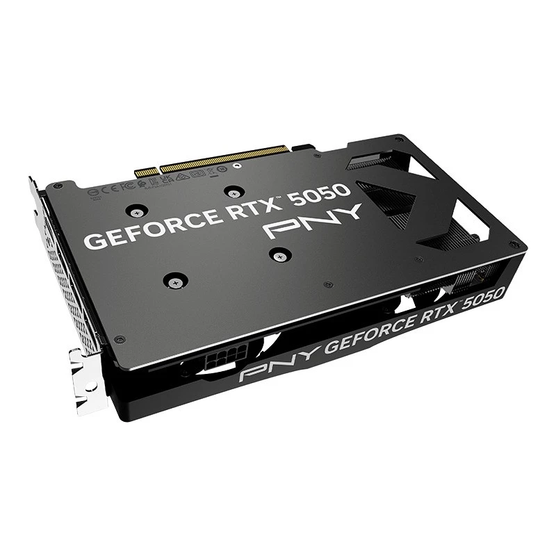 Graphics card PNY GeForce RTX 5050 — 8 GB GDDR6, 2317 MHz, 128-bit, PCIe x8 5.0, dual-fan cooling