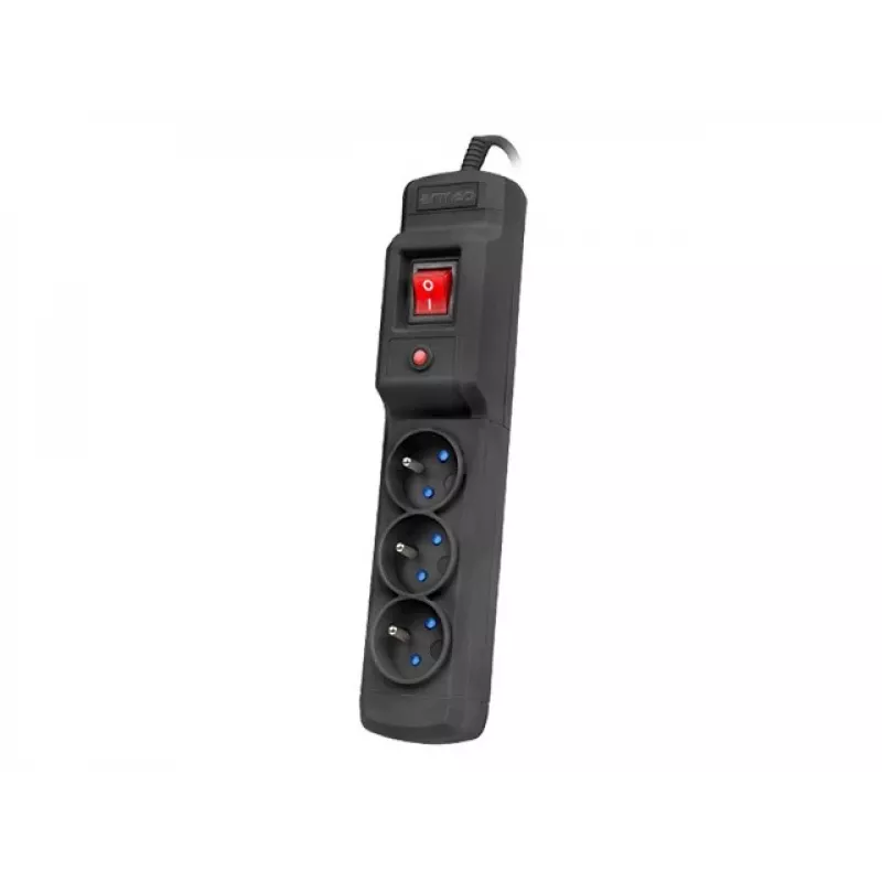 Surge protector ARMAC M3/15/CZ 1.5 m black 3 sockets power strip with cable