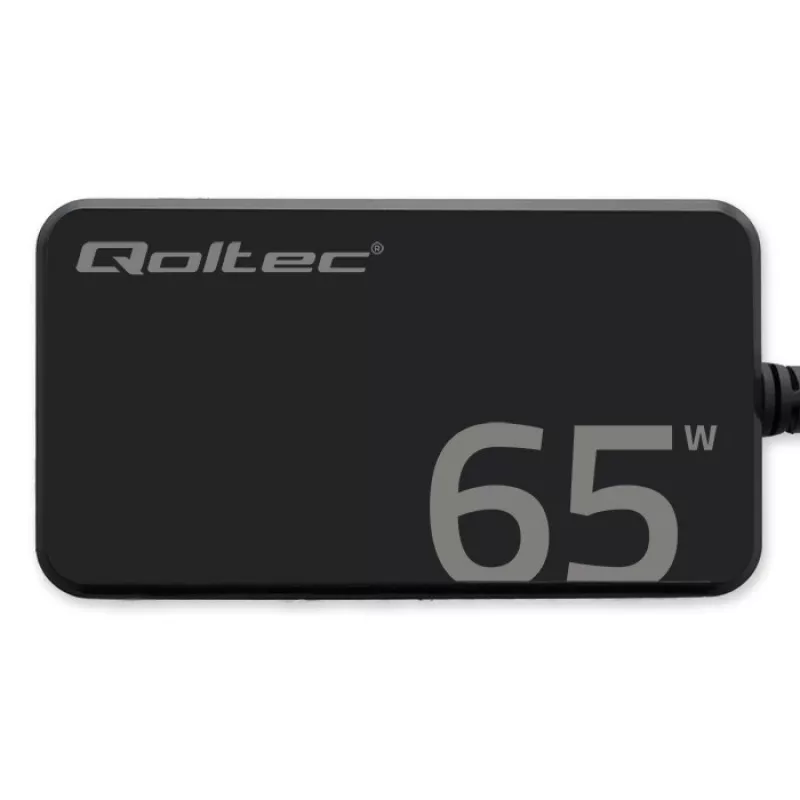 QOLTEC Charger 65W GaN Super Fast SLIM PD 5-20V 3.25A USB-C