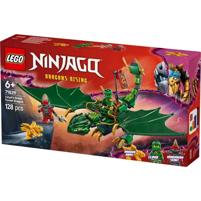 Construction toy set LEGO NINJAGO 71829 Lloyd's Green Forest Dragon, 128 pieces, 2 minifigures, for ages 6+
