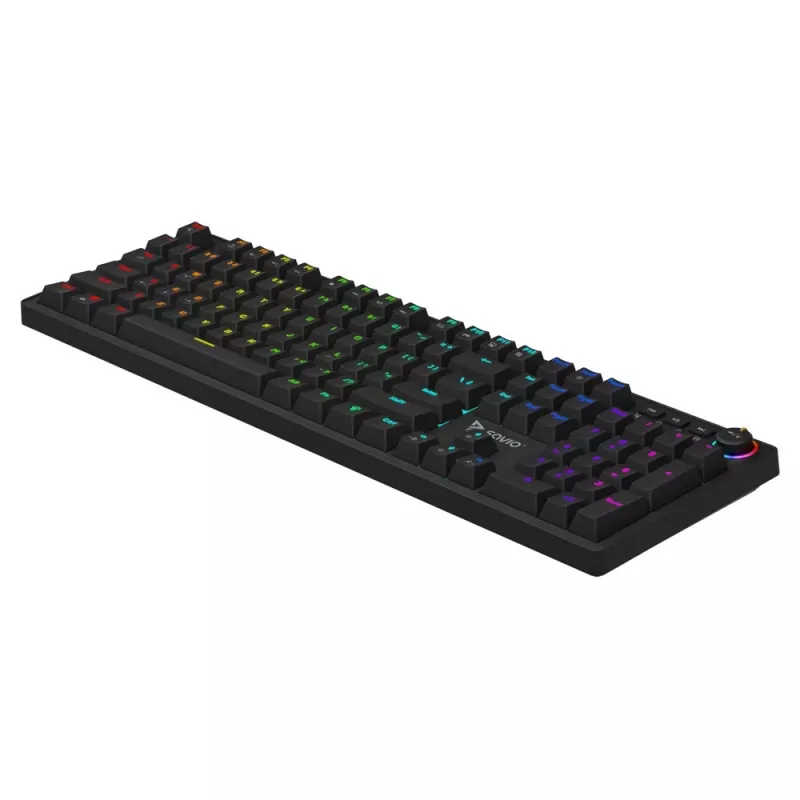 Mechanical gaming keyboard SAVIO STYX Outemu Red — Full-size 104-key USB wired, RGB, ANSI US International, 1.5 m, Black