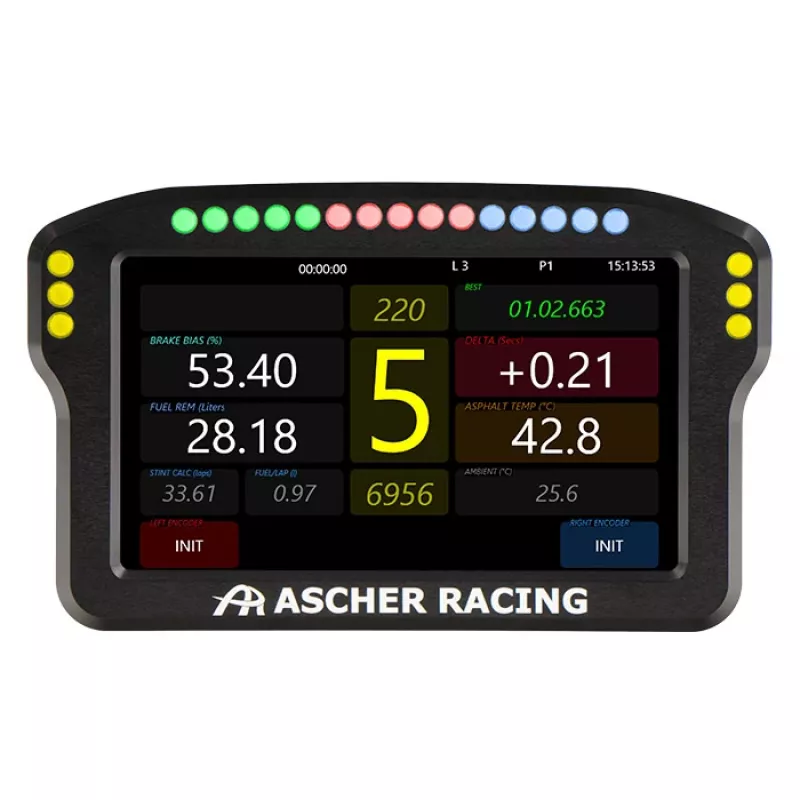 Steering wheel dashboard panel Ascher Racing 5 inch model 76080029 for sim racing displays