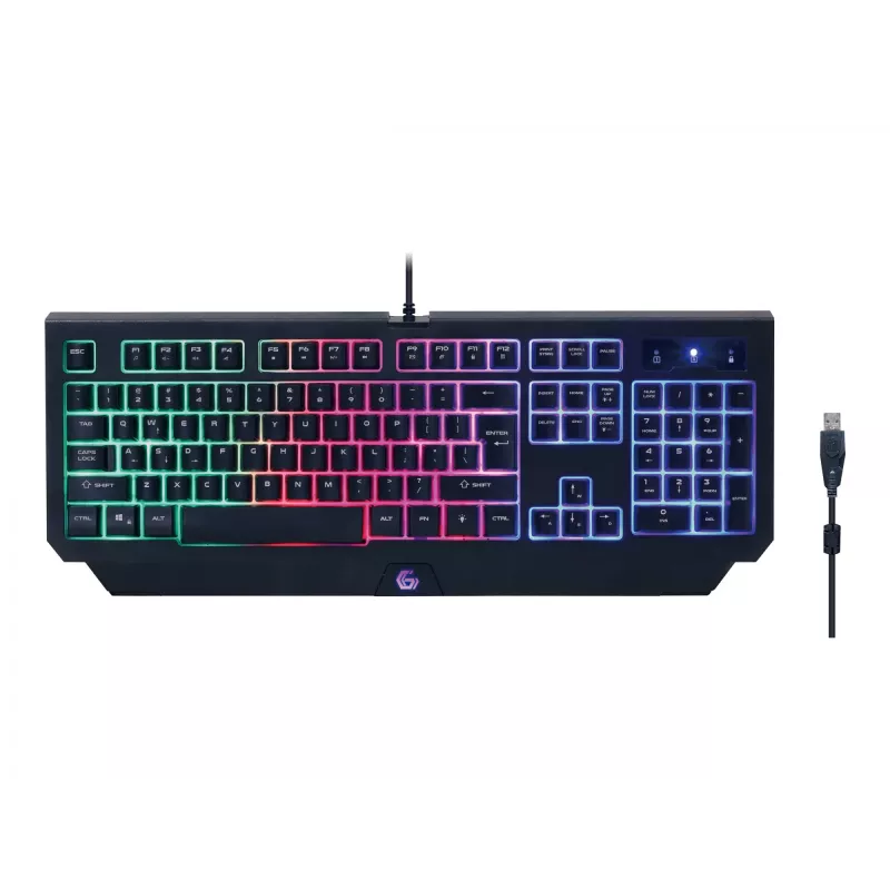 Gaming keyboard GEMBIRD GGS-UMGL4-01 full-size USB QWERTY 104-key US English with mouse, black