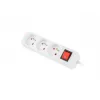 Power extension cable LANBERG PS1-03E-0300-W — 3 m cable, 3 Type E AC outlets, white, indoor