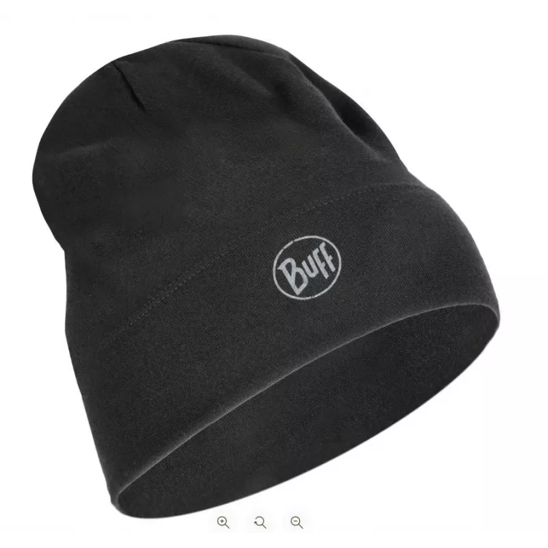 Beanie hat Buff Merino Midweight — Solid Black, one size, merino wool, autumn/winter, sport