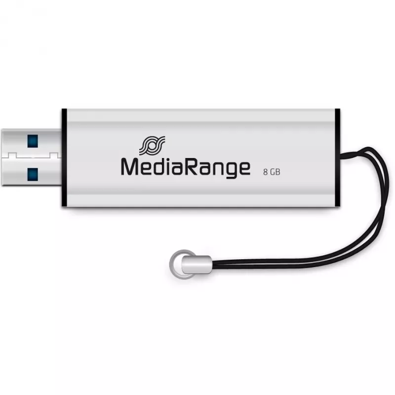 MediaRange SuperSpeed - USB Flash Drive - 8GB - USB3.0 - Black/Silver (MR914)