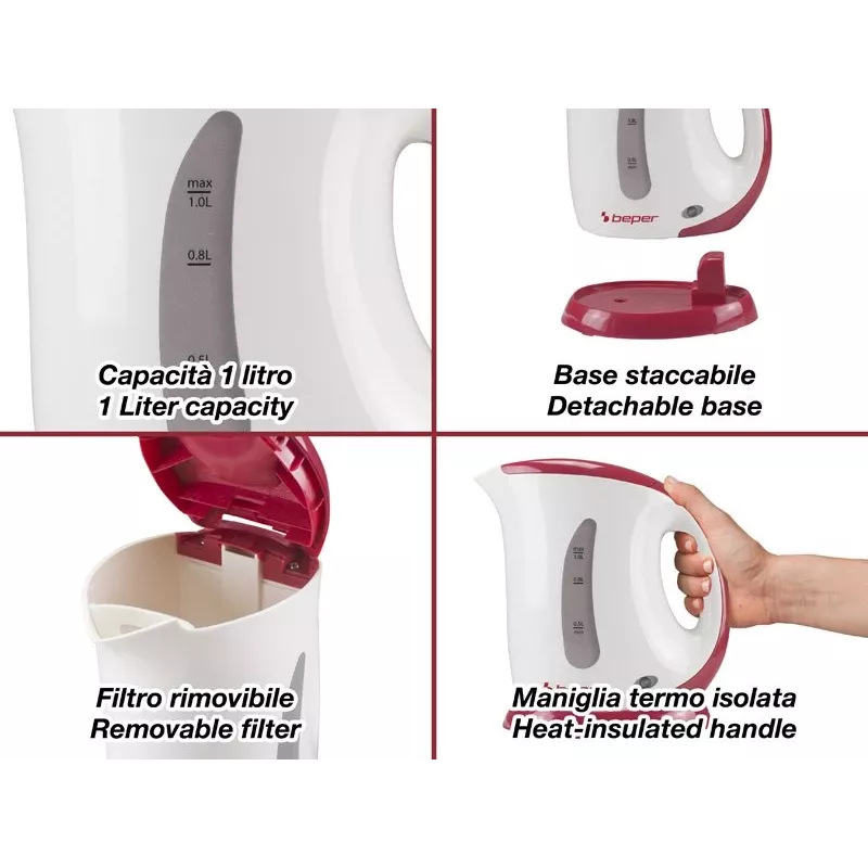 Electric kettle Beper BB.050 1L 2200W White
