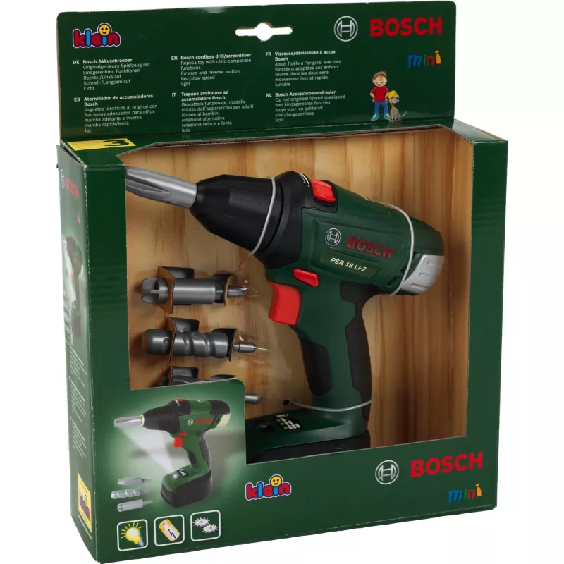 Theo Klein 8567 Bosch Cordless Screwdriver I Battery-Powered Drill/Screwdriver with Rotating and Interchangeable Bits I Light and Sound I Dimensions:
