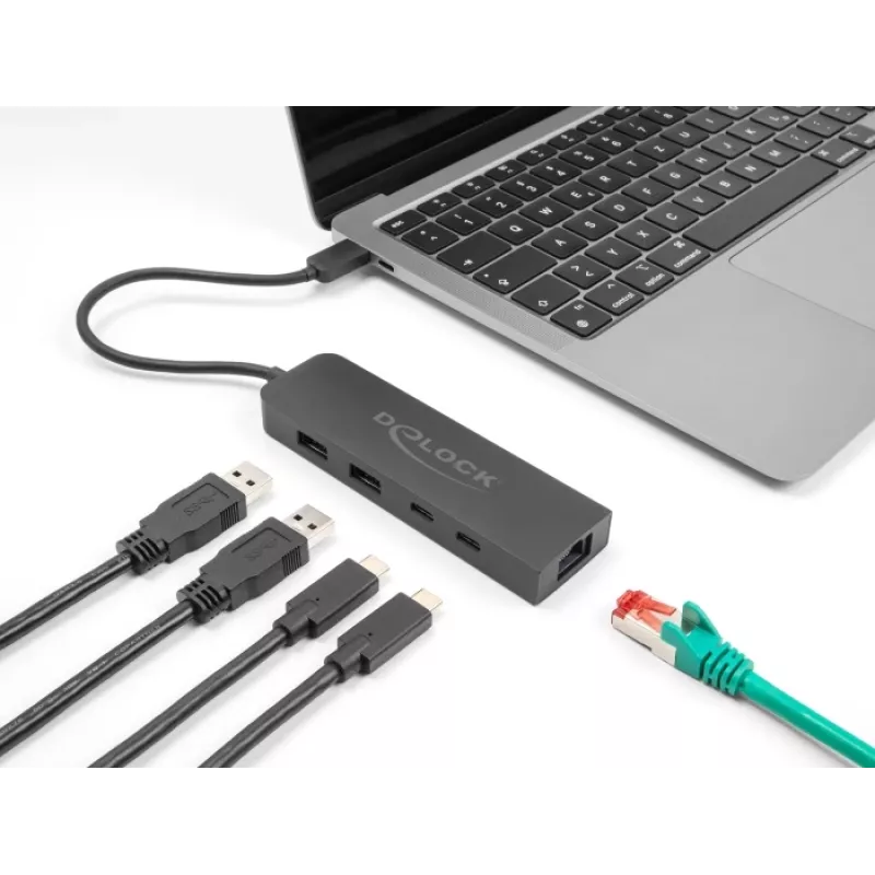 USB Hub DeLOCK 10 Gbps with 2.5 Gigabit LAN and PD 85 Watt