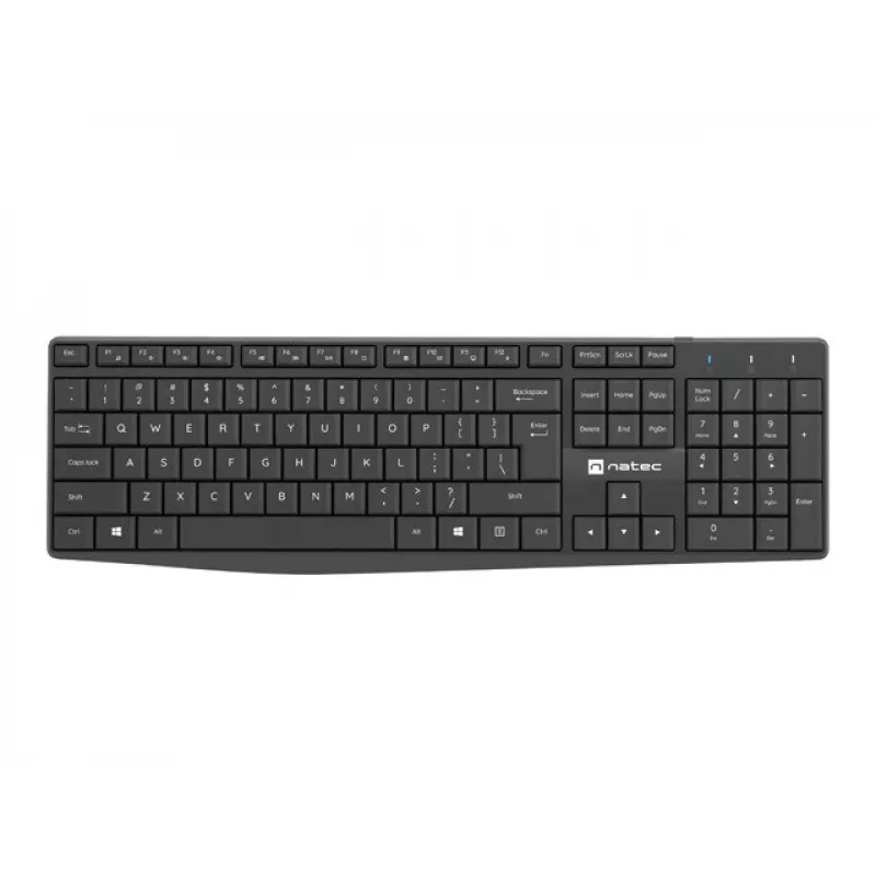 Wired USB Full-size Keyboard and Mouse set NATEC SQUID — QWERTY US International, 105 keys, Black, 1600 DPI mouse