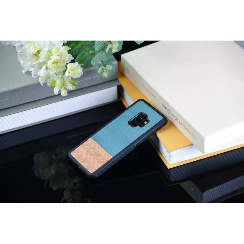 Smartphone case man and wood for Samsung Galaxy S9 denim black