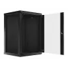Lanberg WF01-6618-10B Wall-Mounted Rack Cabinet 18U 600x600 mm Black with Glass Door