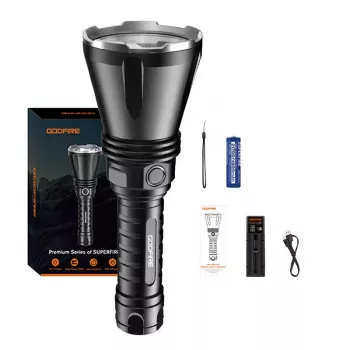Flashlight Superfire TF01 1000 Lumens Rechargeable, model Godfire