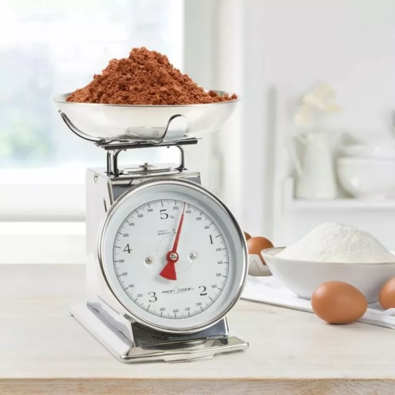 Mechanical kitchen scale ProfiCook PC-KW 1247 — stainless steel, 5 kg capacity, 1 L bowl, tare function