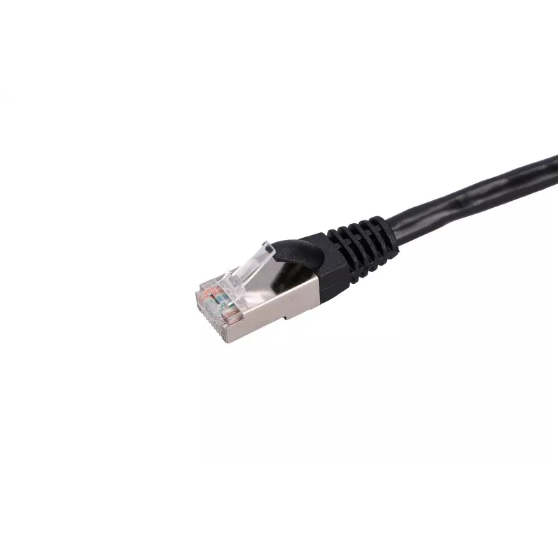 LAN patchcord Extralink Cat5e FTP 5 m, copper twisted pair, RJ-45–RJ-45, black