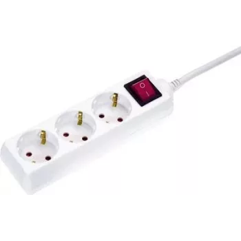Power strip AS Schwabe 11371 Schuko white — single-piece Schuko outlet extension