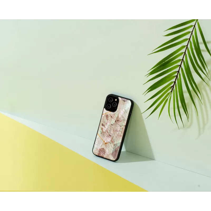 Protective phone case iKins for Apple iPhone 12 / 12 Pro — pink marble design