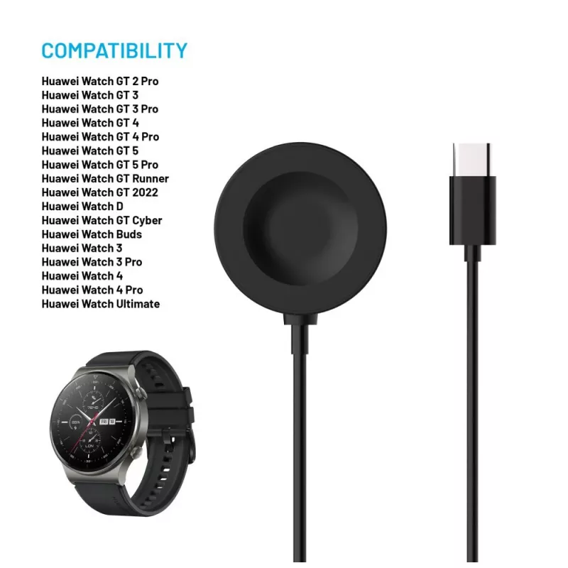 Fixed USB‑C cable for Huawei Watch GT/GT 3 Pro/Watch 4/4 Pro/Watch 5/5 Pro by FIXED