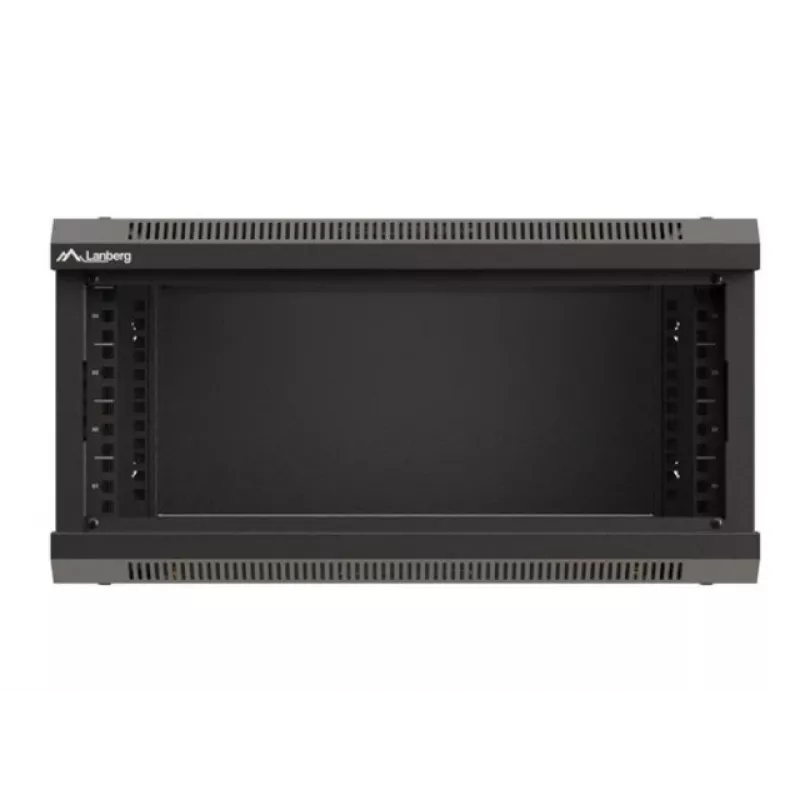 Wall-mounted rack cabinet LANBERG WF03-5304-10B 19 inch 4U black, glass door