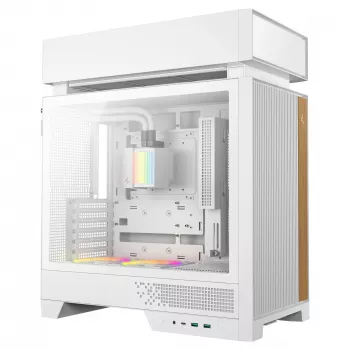 Desktop PC case DeepCool CL6600 WH — white, supports ATX/PS2/SFX/SFX-L PSUs, 140 mm front, 120/140 mm top/rear, 2.5 inch & 3.5 inch drives
